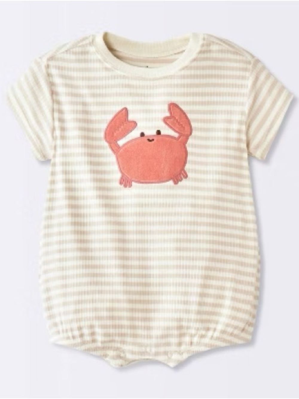 NWOT Cloud Island Striped Crab Ribbed Romper Baby Boy 3-6M Target